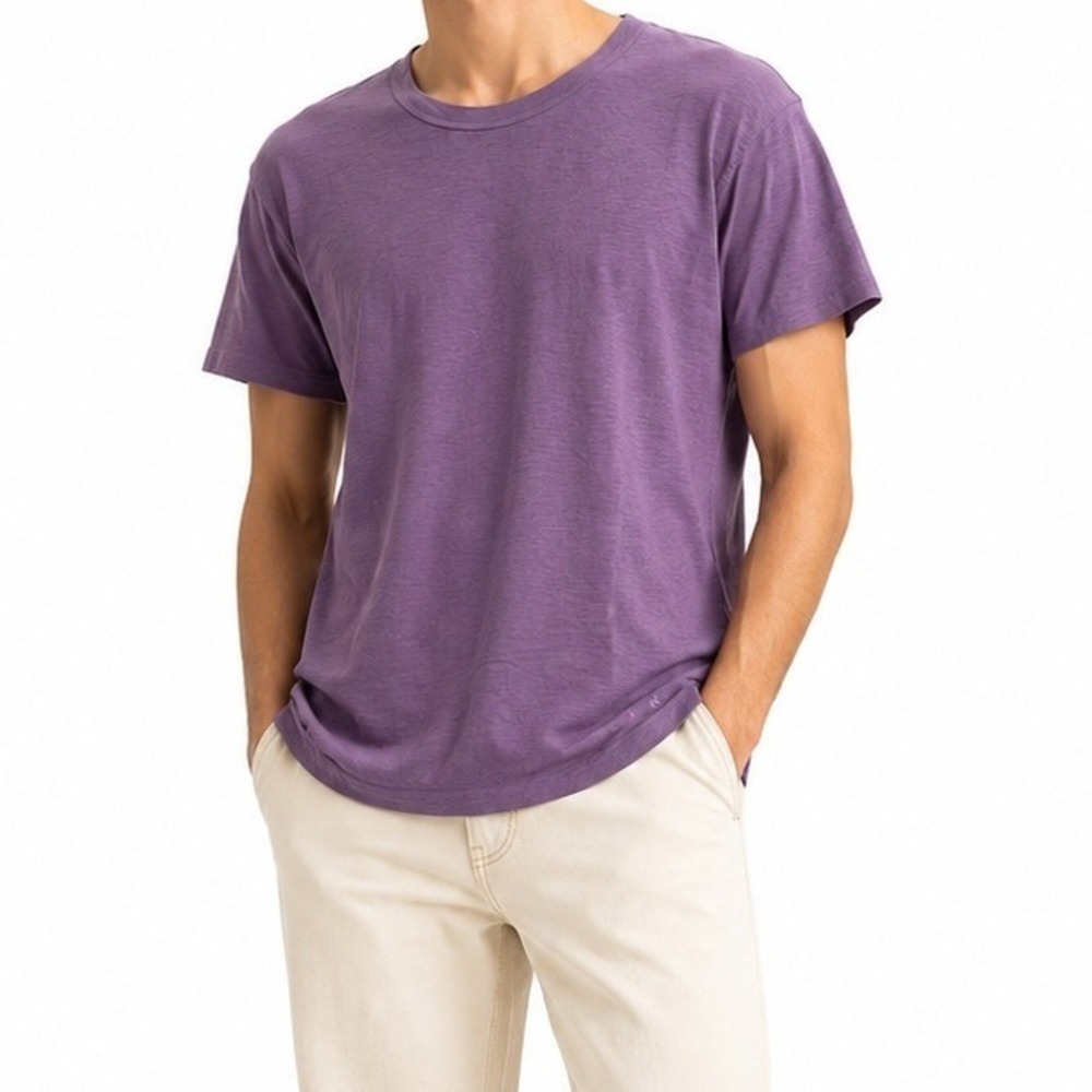 45R 45rpm Crew Neck T Shirt Purple Made in Japan 100% Cotton Men's Size 3/US M